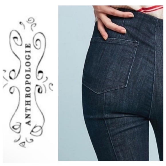 •Pilcro• Pull-On High Rise Seamed Denim Leggings { Anthropologie } - Picture 3 of 10